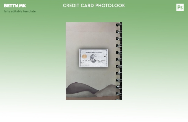 модерен стил САД NAB банка AMEX платина картичка photolook преден шаблон